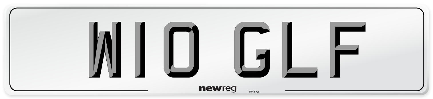 W10 GLF Number Plate from New Reg